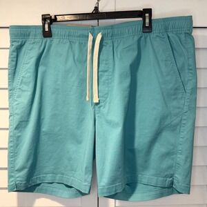 Goodfellow & Co Mens Everyday Shorts Teal Cotton Spandex Stretch Size L 7 Inseam